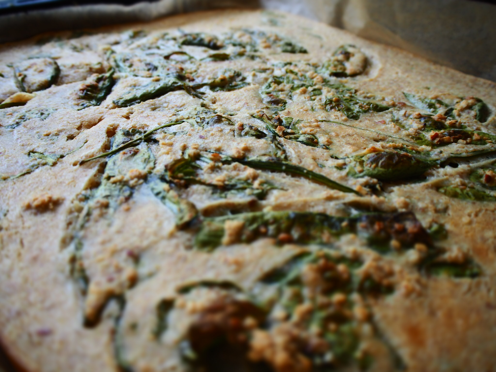 Spinach Almond Ovenbaked Pancake
